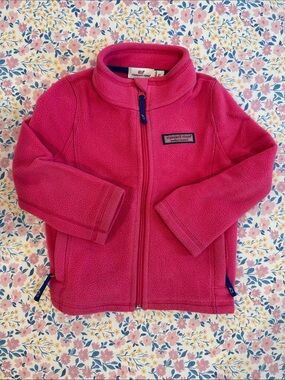 Vineyard Vines Bright Pink Fleece Zip Jacket